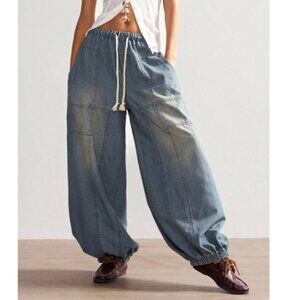 NEW 2026 Drawstring Balloon Jeans Size Small  27